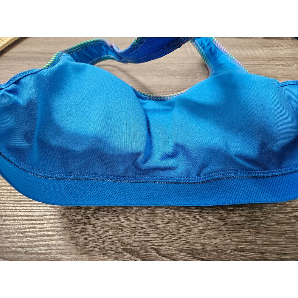 Nike Pro Classic Womens Medium Support Sports Bra Blue Multi Color 743204-435 M - Picture 5 of 7